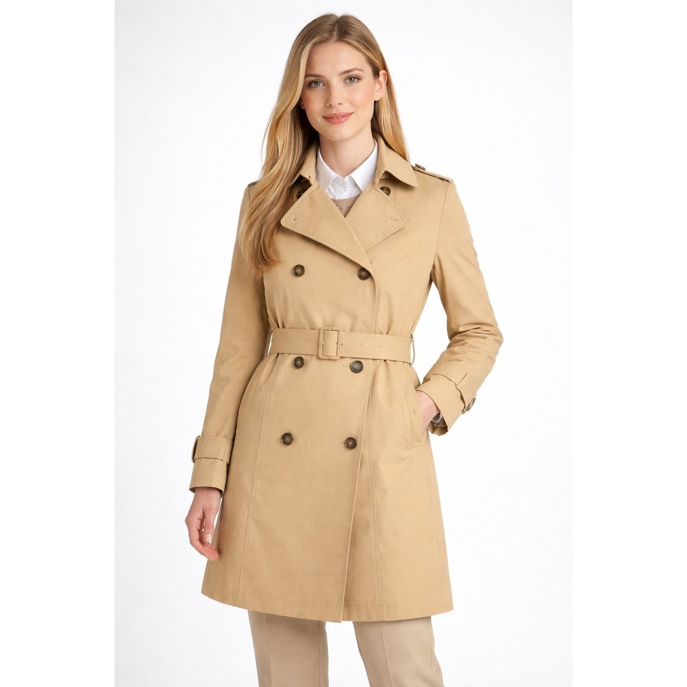 Cole Haan Women's Insulated Trench Coat L Quiet Luxury Old Money - Picture 1 of 9